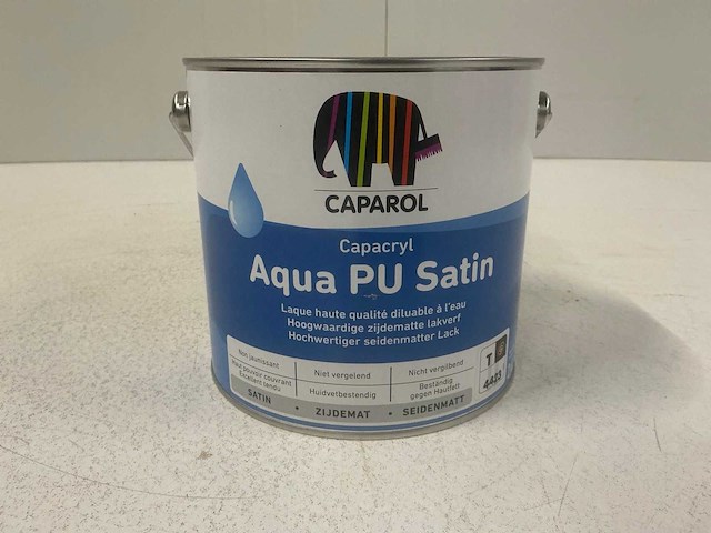 Caparol aqua pu satin verf 2,4l (3x) “ongebruikt” - afbeelding 1 van  1
