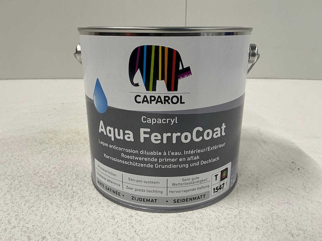 Caparol capacryl aqua ferrocoat verf 2,4l (3x) “ongebruikt” - afbeelding 1 van  1