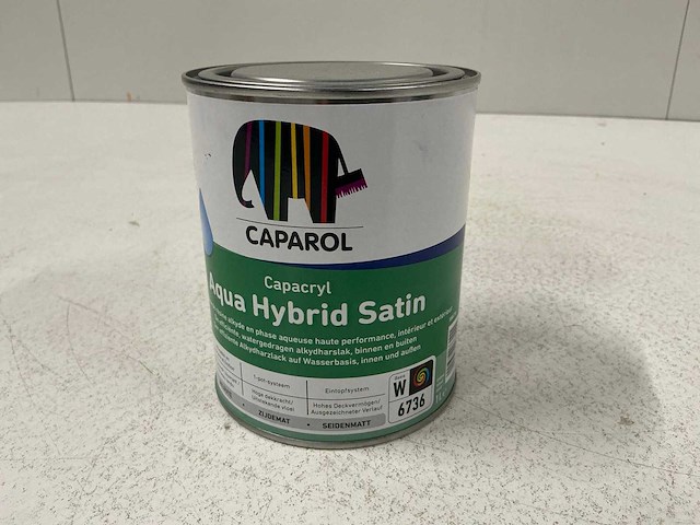 Caparol capacryl aqua hybrid satin lak 1l (5x) “ongebruikt” - afbeelding 1 van  1