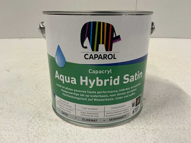 Caparol capacryl aqua hybrid satin lak 2,4l (3x) “ongebruikt” - afbeelding 1 van  1