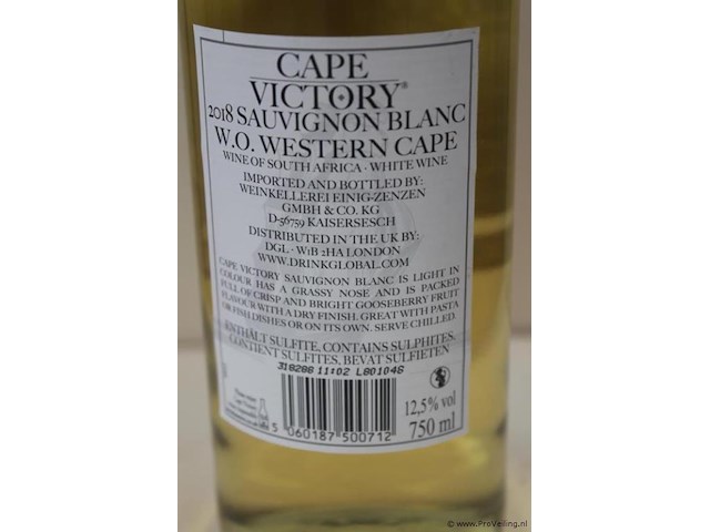 Cape victory witten wijn - 75 cl - winkelverkoopprijs € 6.95 - afbeelding 3 van  3