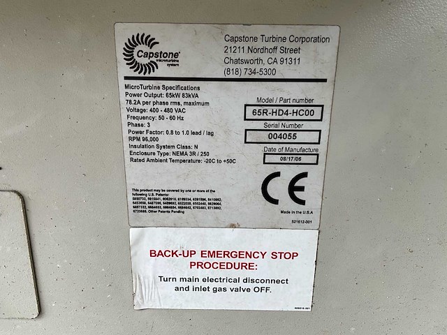 Capstone c65 gasgestookte microturbine / stroomgenerator 65 kw - afbeelding 32 van  32