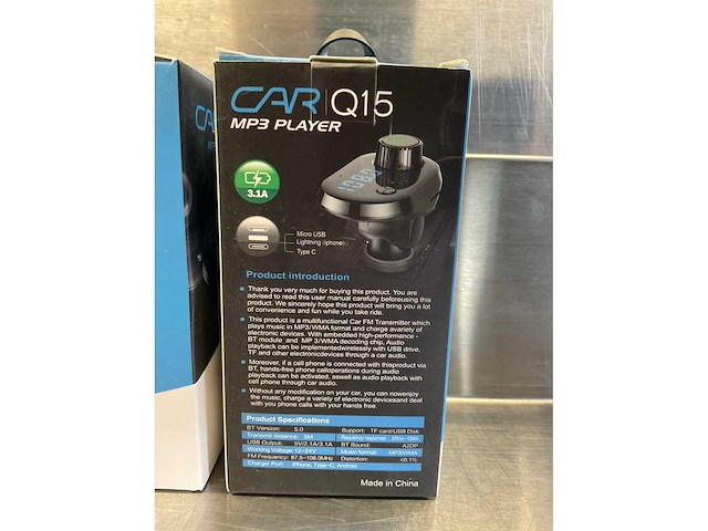 Car q15 bluetooth fm transmitter - carkit (10x) - afbeelding 5 van  6