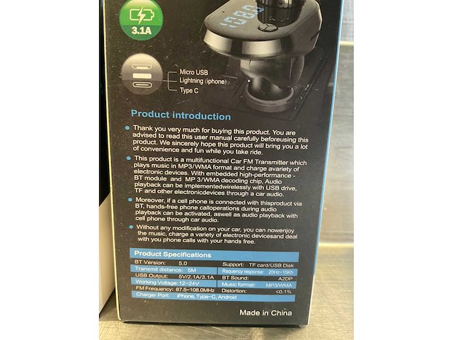 Car q15 bluetooth fm transmitter - carkit (10x) - afbeelding 6 van  6