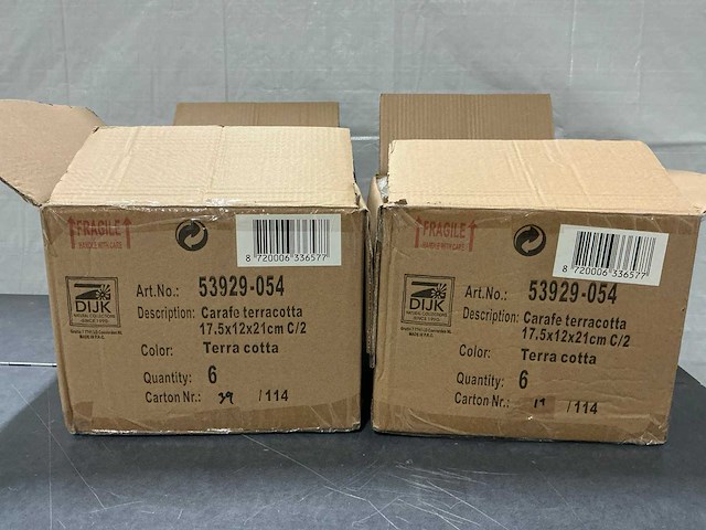 Carafe terracotta 17.5x12x21cm mixed (12x) - afbeelding 5 van  5