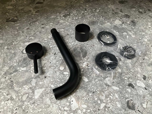 Caral eenhendel wastafel afbouwdeel mat zwart - afbeelding 2 van  4