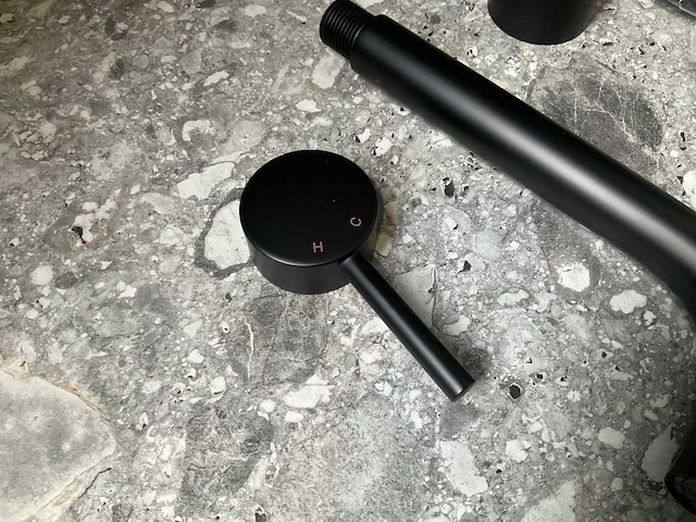 Caral eenhendel wastafel afbouwdeel mat zwart - afbeelding 3 van  4