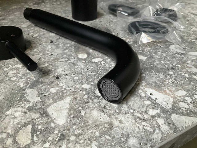 Caral eenhendel wastafel afbouwdeel mat zwart - afbeelding 4 van  4