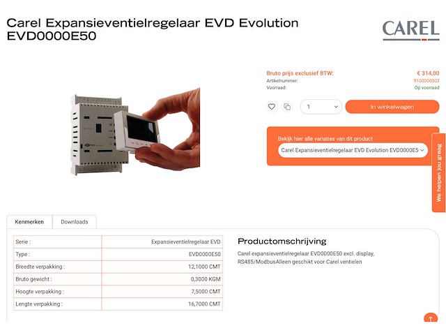 Carel evd evolution evd0000e50 expansieventielregelaar - afbeelding 4 van  4