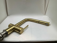 Caressi gold line keukenmengkraan met uittrekbare uitloop geborsteld goud - afbeelding 2 van  7