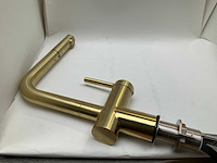 Caressi gold line keukenmengkraan met uittrekbare uitloop geborsteld goud - afbeelding 7 van  7