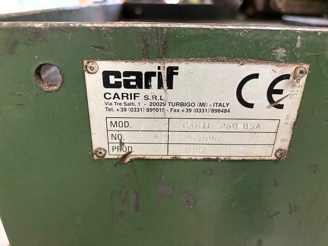 Carif - 1997 - 260bsa - metalen horizontale bandzaagmachine - afbeelding 2 van  12