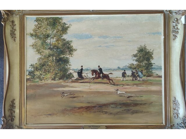 Carl (karl) pluckebaum (1880-1952) - 'der rhein bei mönchnsert' - afbeelding 1 van  8