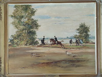 Carl (karl) pluckebaum (1880-1952) - 'der rhein bei mönchnsert' - afbeelding 1 van  8