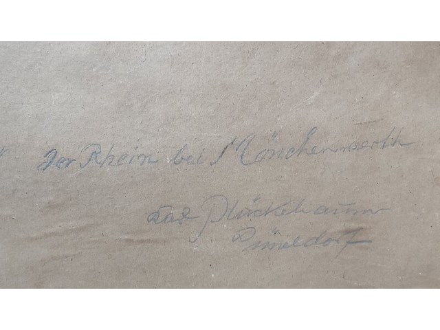 Carl (karl) pluckebaum (1880-1952) - 'der rhein bei mönchnsert' - afbeelding 7 van  8