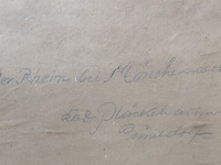 Carl (karl) pluckebaum (1880-1952) - 'der rhein bei mönchnsert' - afbeelding 7 van  8