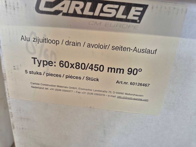 Carlisle epdm zijuitloop hemelwaterafvoer (84x) - afbeelding 5 van  9