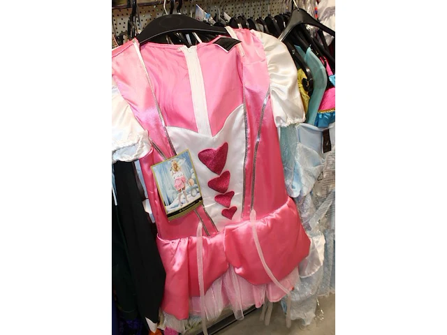 Carnavalskleding aan zevendelige wandstelling, ruim 240 kledingstukken, brillen, bretels, tasjes, panty's, ... - afbeelding 5 van  15