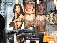 Carnavalskleding aan zevendelige wandstelling, ruim 240 kledingstukken, brillen, bretels, tasjes, panty's, ... - afbeelding 12 van  15