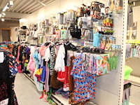 Carnavalskleding aan zevendelige wandstelling, ruim 240 kledingstukken w.o. brillen, bretels, tasjes, panty... - afbeelding 1 van  18