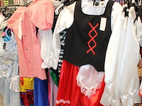 Carnavalskleding aan zevendelige wandstelling, ruim 240 kledingstukken w.o. brillen, bretels, tasjes, panty... - afbeelding 14 van  18