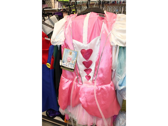 Carnavalskleding aan zevendelige wandstelling, ruim 240 kledingstukken w.o. brillen, bretels, tasjes, panty... - afbeelding 16 van  18