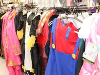 Carnavalskleding aan zevendelige wandstelling, ruim 240 kledingstukken w.o. brillen, bretels, tasjes, panty... - afbeelding 17 van  18