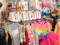 Carnavalskleding en accessoires aan zevendelige wandstelling, ruim 140 kledingstukken, brillen, riemen, cap... - afbeelding 8 van  12