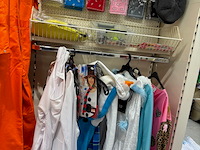 Carnavalskleding en accessoires aan zevendelige wandstelling w.o. 47 kielen, 9 overalls, 35 opposuits blous... - afbeelding 8 van  8