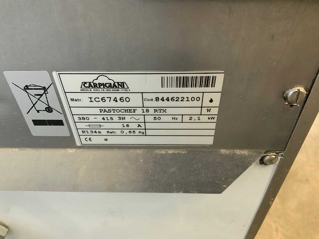 Carpigiani pastochef 18 rtx ijsmachine - afbeelding 8 van  9