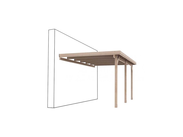 Carport - wandbevestiging 750x300x270 cm - afbeelding 1 van  1