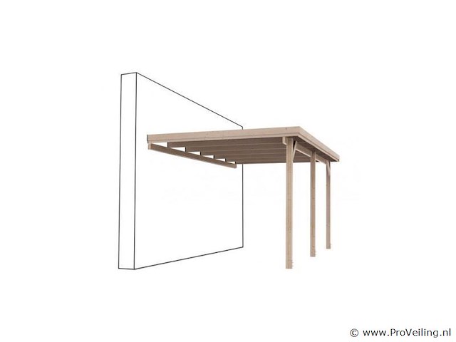 Carport 500 x 300 x 270cm - wand - afbeelding 2 van  3