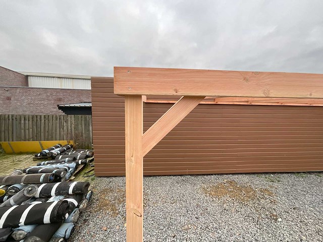 Carportframe muuraanbouw - 800x300x215 cm - afbeelding 3 van  4