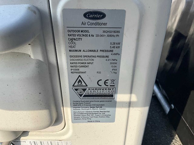 Carrier 38qhg009d8s airconditioning - afbeelding 6 van  7