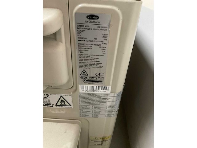 Carrier inverter 38qhg018d8s buitenunit - afbeelding 4 van  4