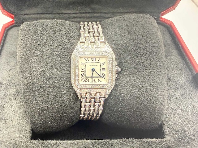Cartier panthere | iced out natural diamonds - afbeelding 6 van  13