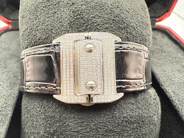 Cartier santos 100 medium | iced out naturel diamonds | 2025 - afbeelding 11 van  14