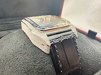 Cartier santos 100 medium | iced out naturel diamonds | 2025 - afbeelding 7 van  10