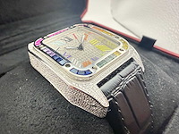 Cartier santos 100 medium | iced out naturel diamonds | 2025 - afbeelding 8 van  10