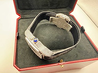 Cartier santos 100 xl | iced out diamonds | black - afbeelding 3 van  13