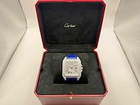 Cartier santos 100 xl | iced out diamonds | blue - afbeelding 4 van  12