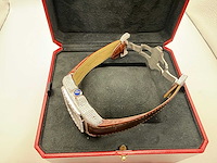 Cartier santos 100 xl | iced out diamonds | brown - afbeelding 4 van  7