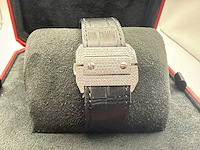 Cartier santos 100 xl | iced out with lab diamonds | black - afbeelding 7 van  13