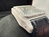 Cartier santos 100 xl | iced out with lab diamonds | black - afbeelding 9 van  13