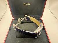 Cartier santos 100 xl | iced out with natural diamonds | unworn | blue - afbeelding 4 van  13