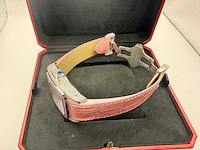 Cartier santos 100 xl | iced out with natural diamonds | unworn | pink - afbeelding 2 van  6