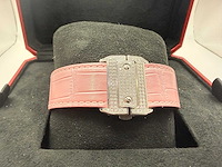 Cartier santos 100 xl | iced out with natural diamonds | unworn | pink - afbeelding 5 van  6