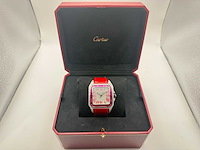 Cartier santos 100 xl | iced out with natural diamonds | unworn | red - afbeelding 3 van  11
