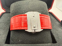 Cartier santos 100 xl | iced out with natural diamonds | unworn | red - afbeelding 9 van  11