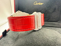 Cartier santos 100 xl | iced out with natural diamonds | unworn | red - afbeelding 3 van  13